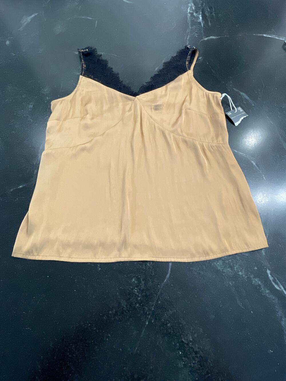 Worthington NWT lingerie tank gold and black XS